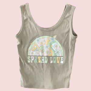 Medium Cottagecore Mushroom Crop Tank Top
